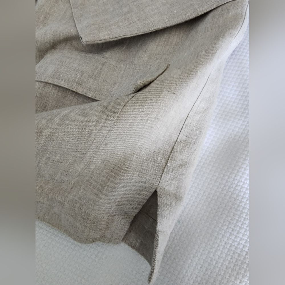 Jones New York Beige Linen-Blend Button-Up Jacket - Picture 9 of 12